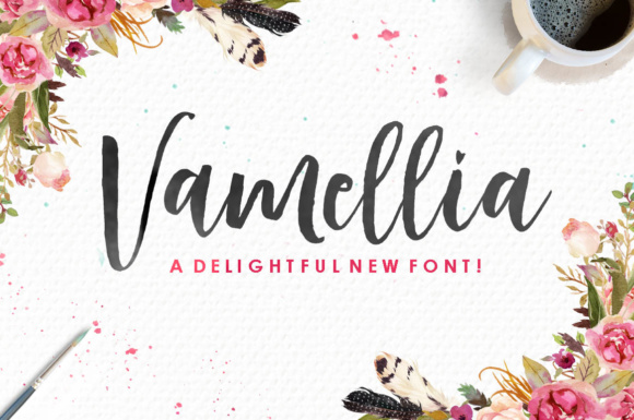 Vamellia: A Brush Script Font for Polished Branding